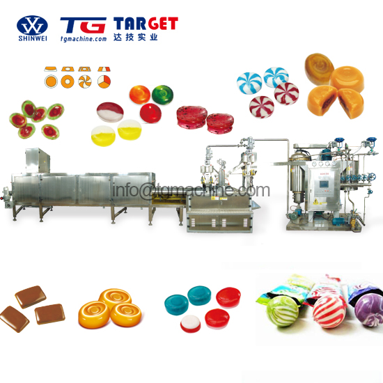 Automatic hard candy depositing line (PLC controlled)